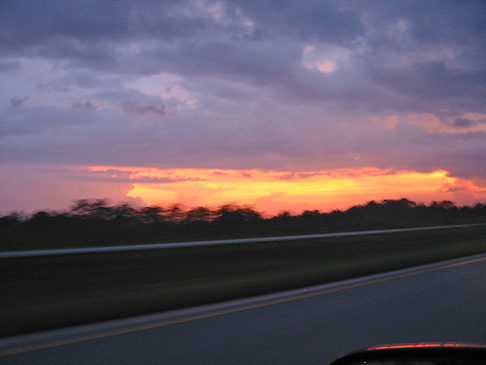 Foto Sonnenuntergang auf Highway